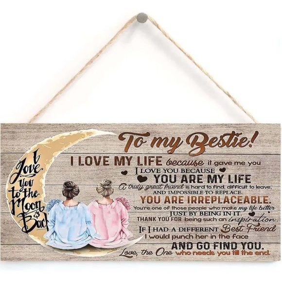 None Other - NEW! To My Bestie! Wall Mounted Wall Hanging Sign Decor Gift Present!
